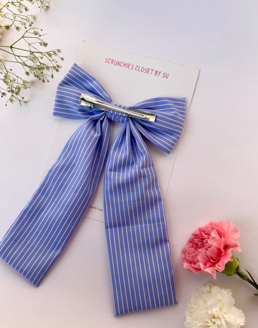 Classic Blue Striped Tailbow