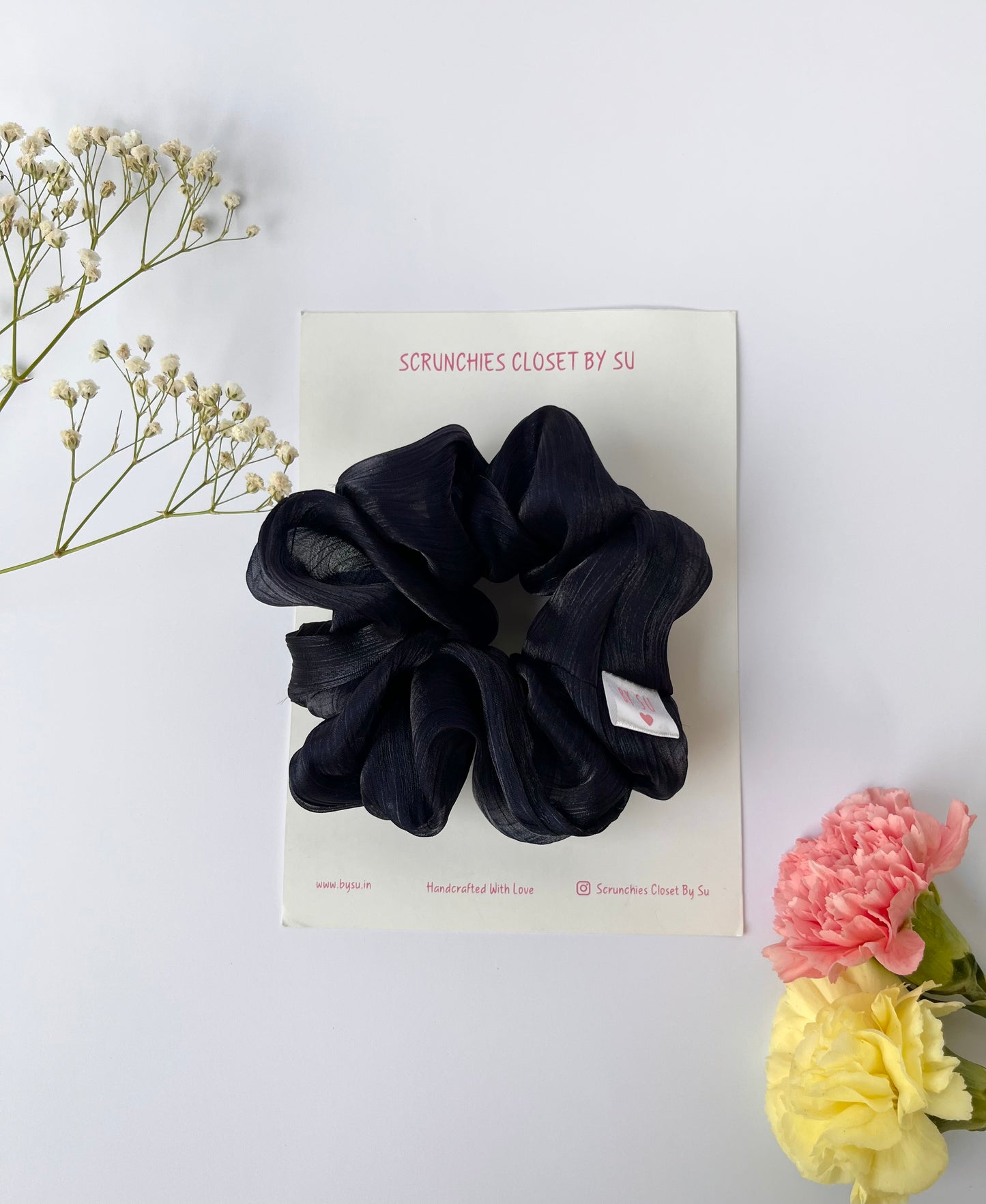 Navy Shimmer Scrunchie
