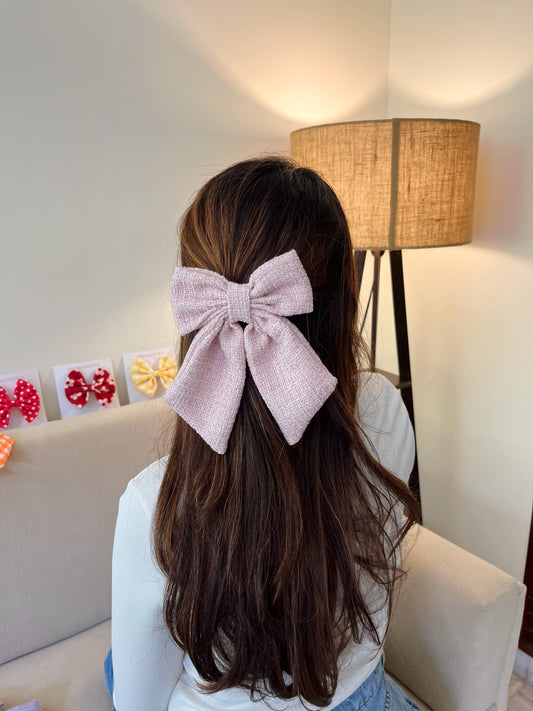 Pink Tweed Tailbow
