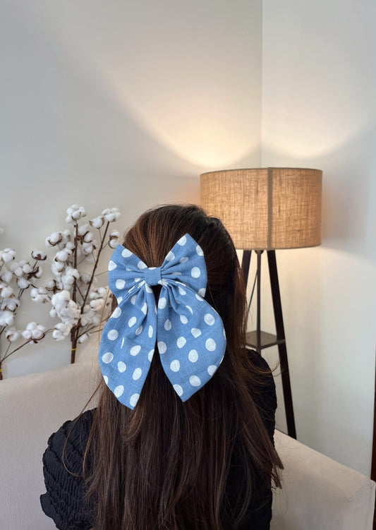 Blue Polka Dot Tailbow