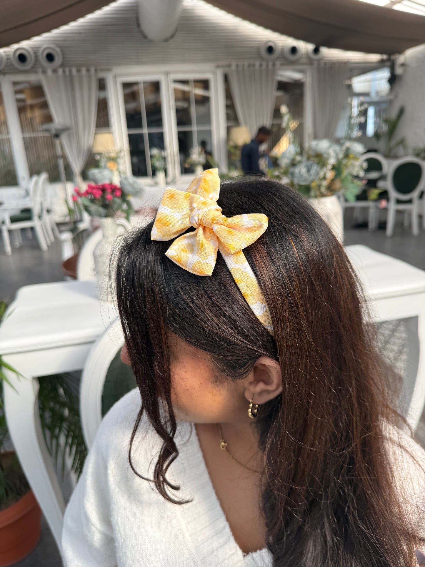 Yellow Daisy Bow Hairband