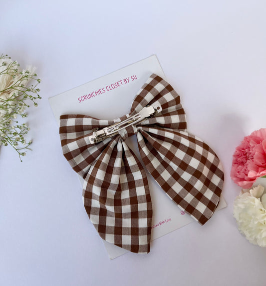 Brown Gingham Tailbow