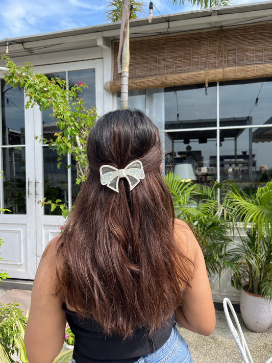 White Bejewelled Bow