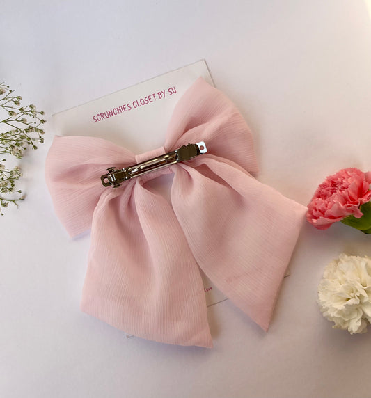 Baby Pink Georgette Tailbow