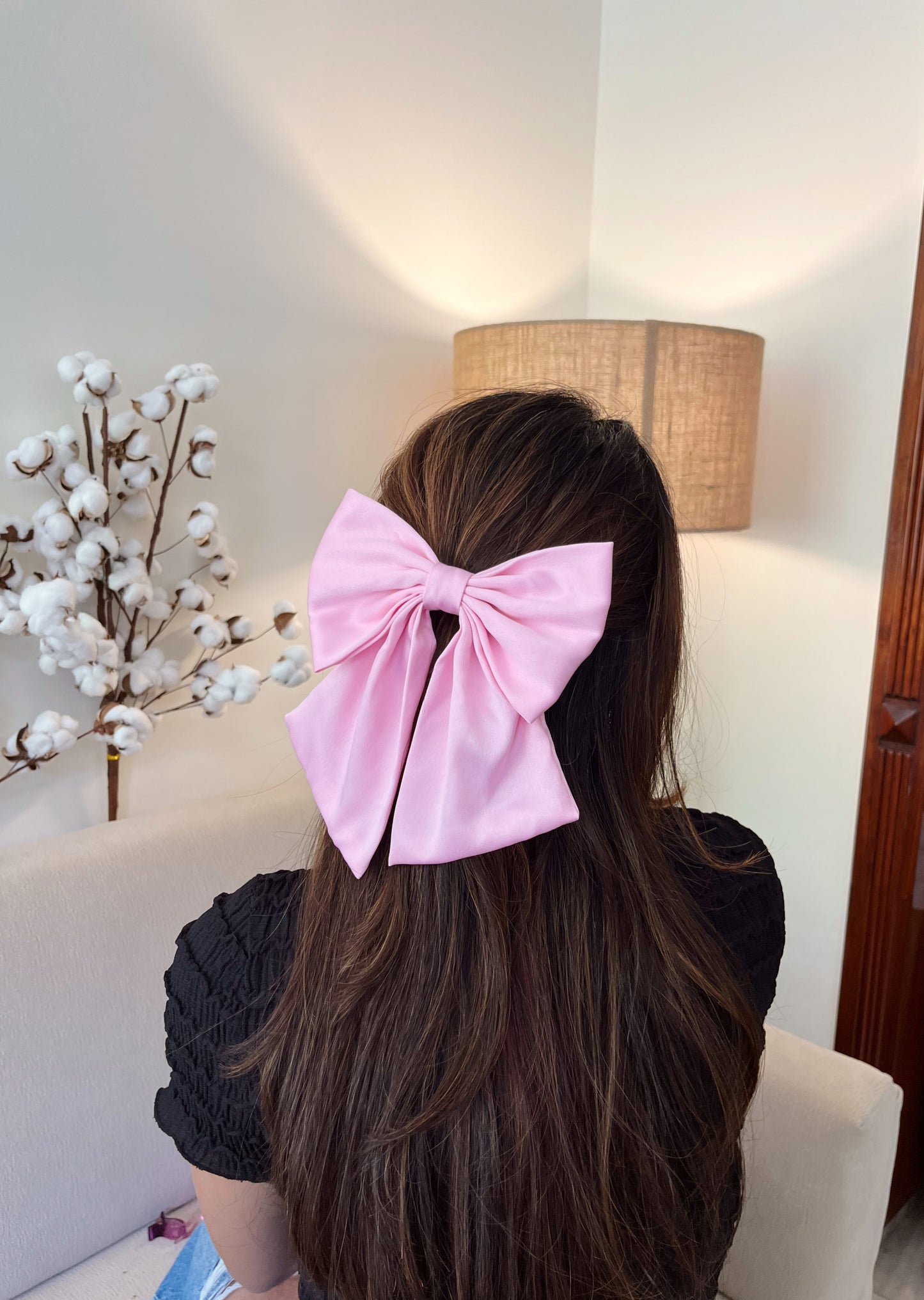Baby Pink Satin Tailbow