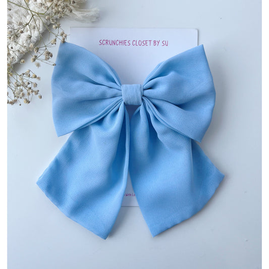 Blue Georgette Tailbow