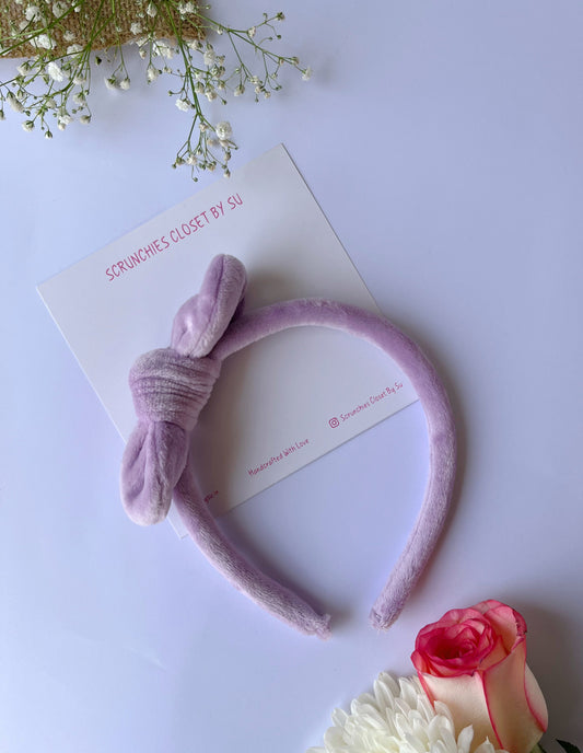 Lavender Velvet Bow Hairband