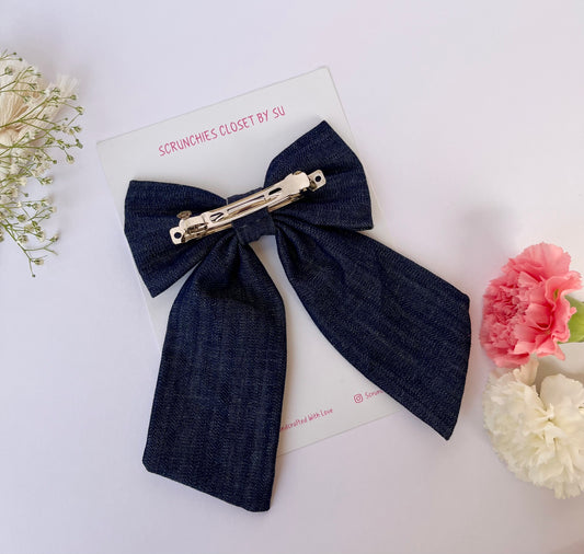 Denim Lace Tailbow