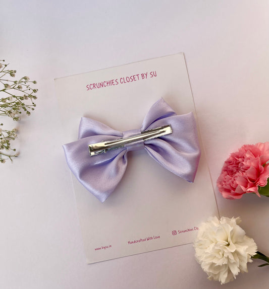 Lavender Satin Hairbow