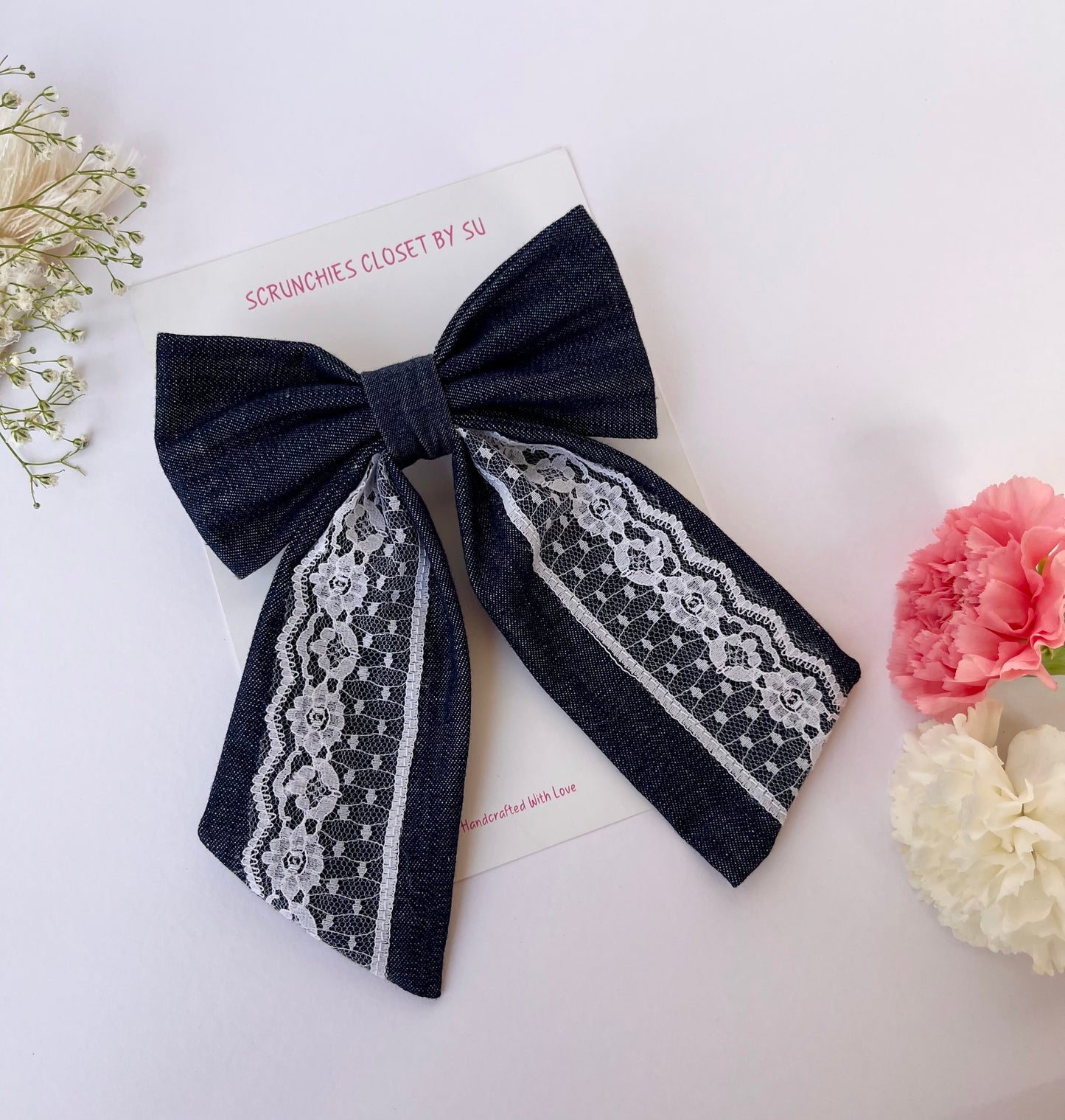 Denim Lace Tailbow