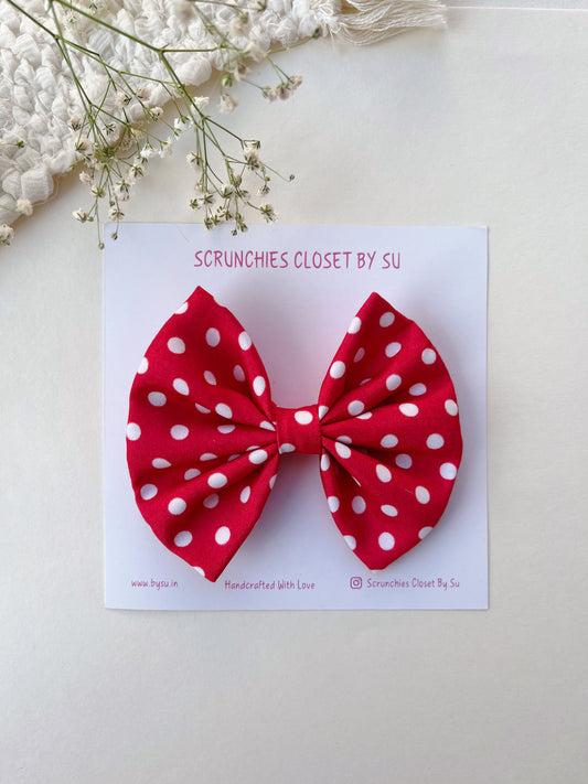 Red Polka Dot Classic Bow
