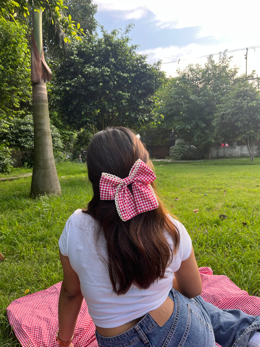 Vintage Red Ghingham Tailbow