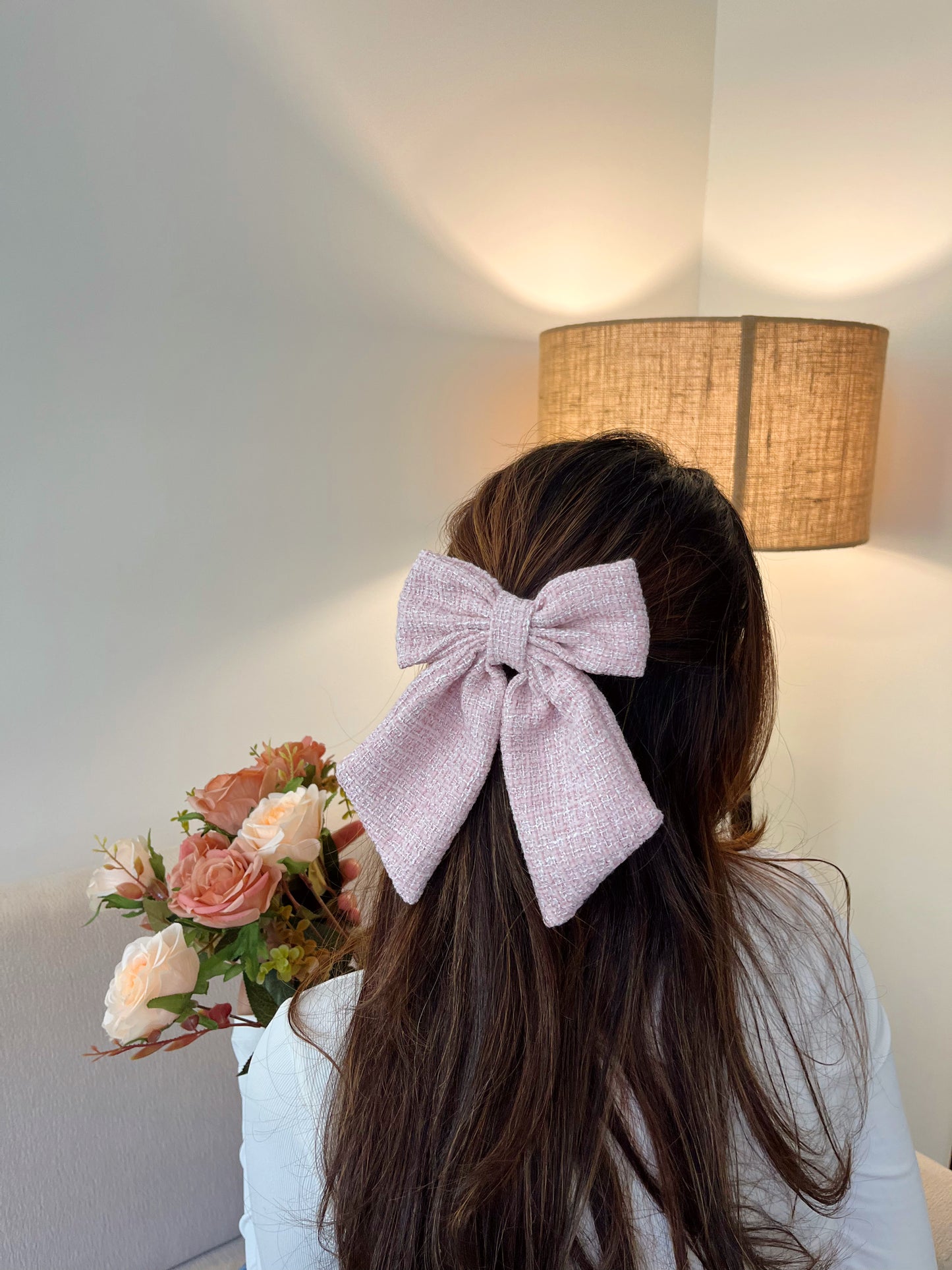 Pink Tweed Tailbow