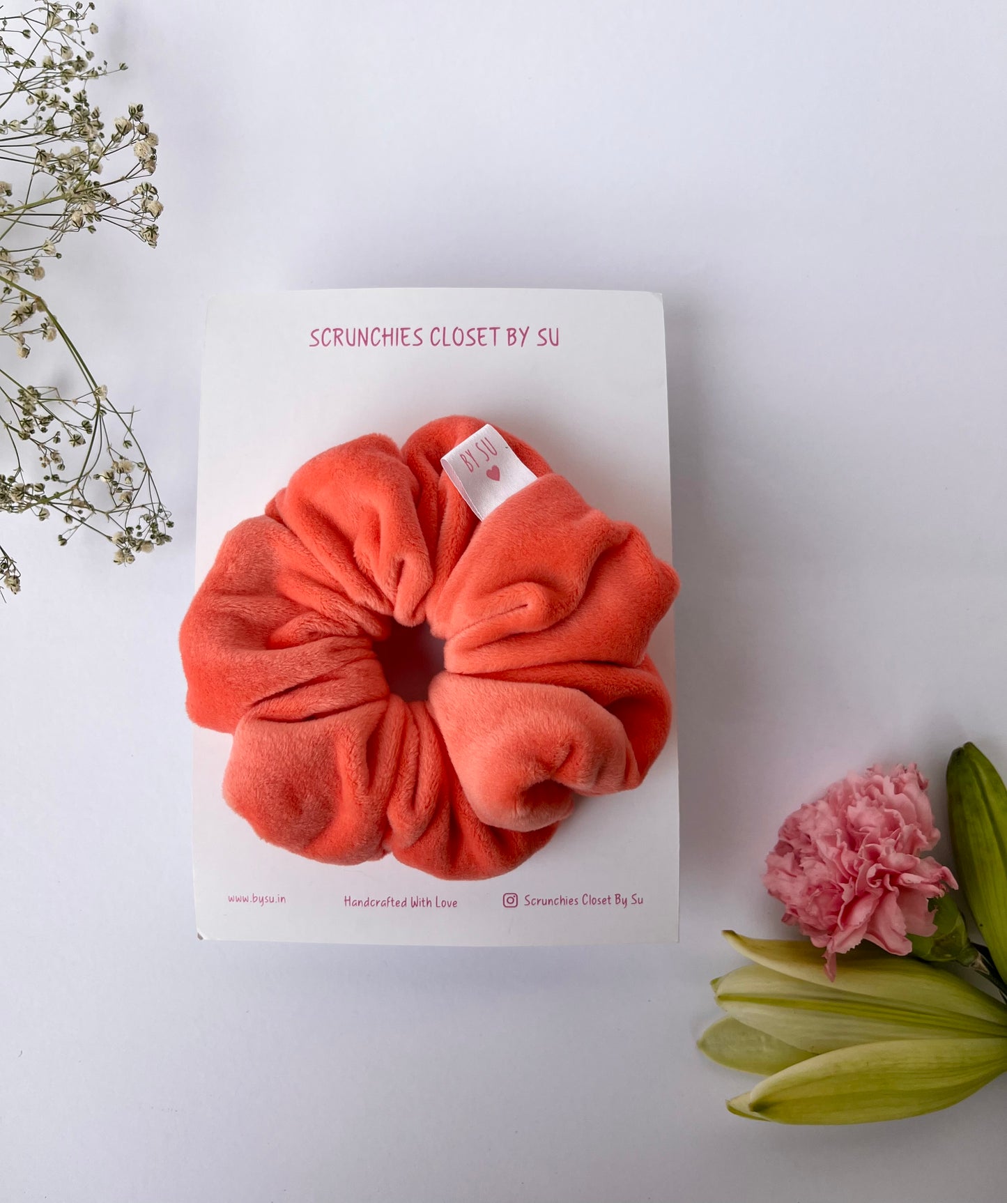 Orange Velvet Scrunchie