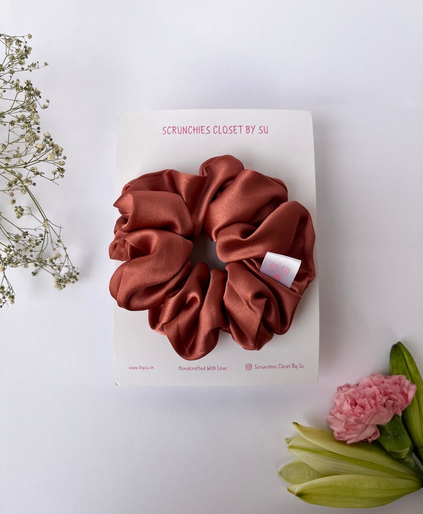 Rusty Satin Scrunchie