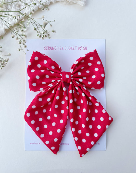 Red Polka Tailbow