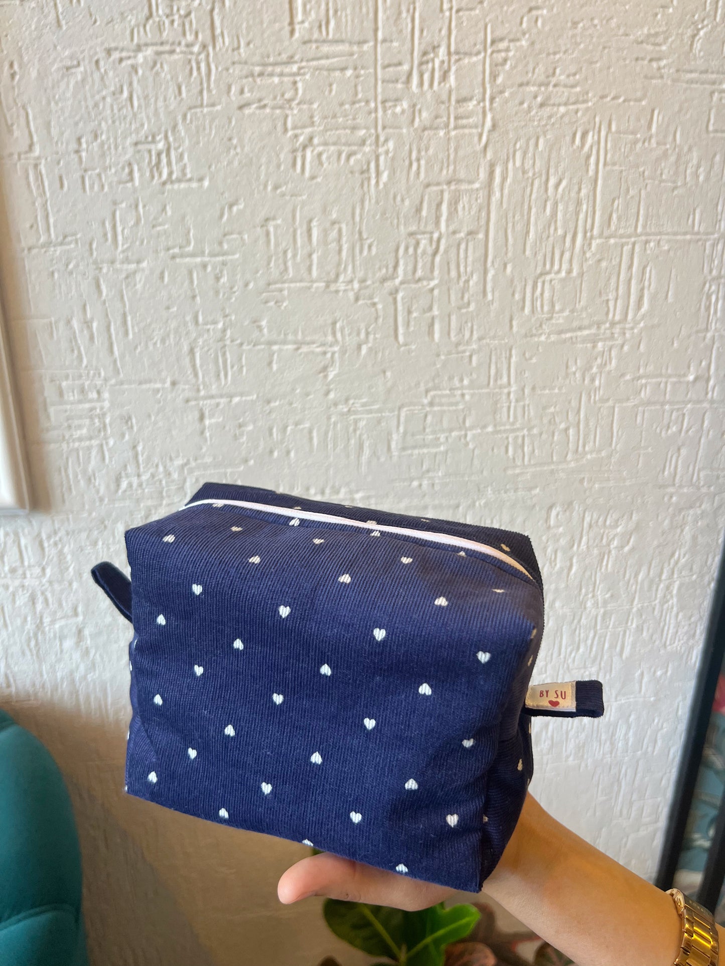 Sweetheart Blue Corduroy Pouch