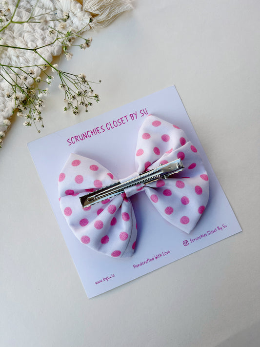 Baby Pink Dot Classic Bow