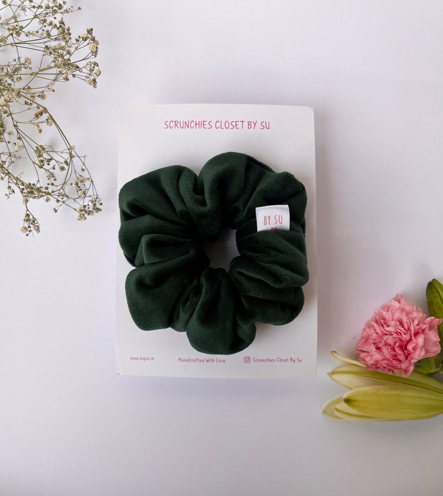 Green Forest Velvet Scrunchie