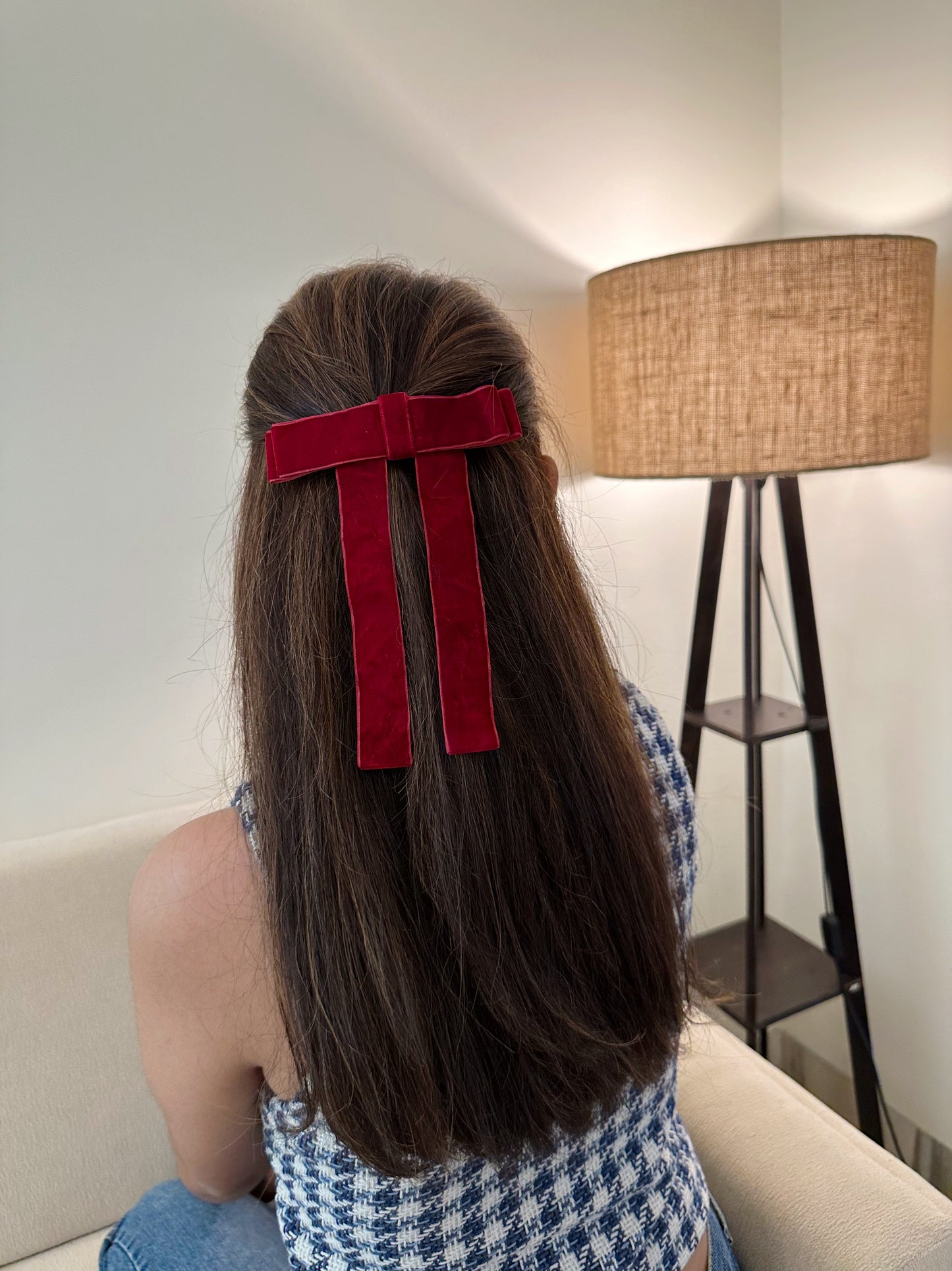 Maroon Velvet Bow