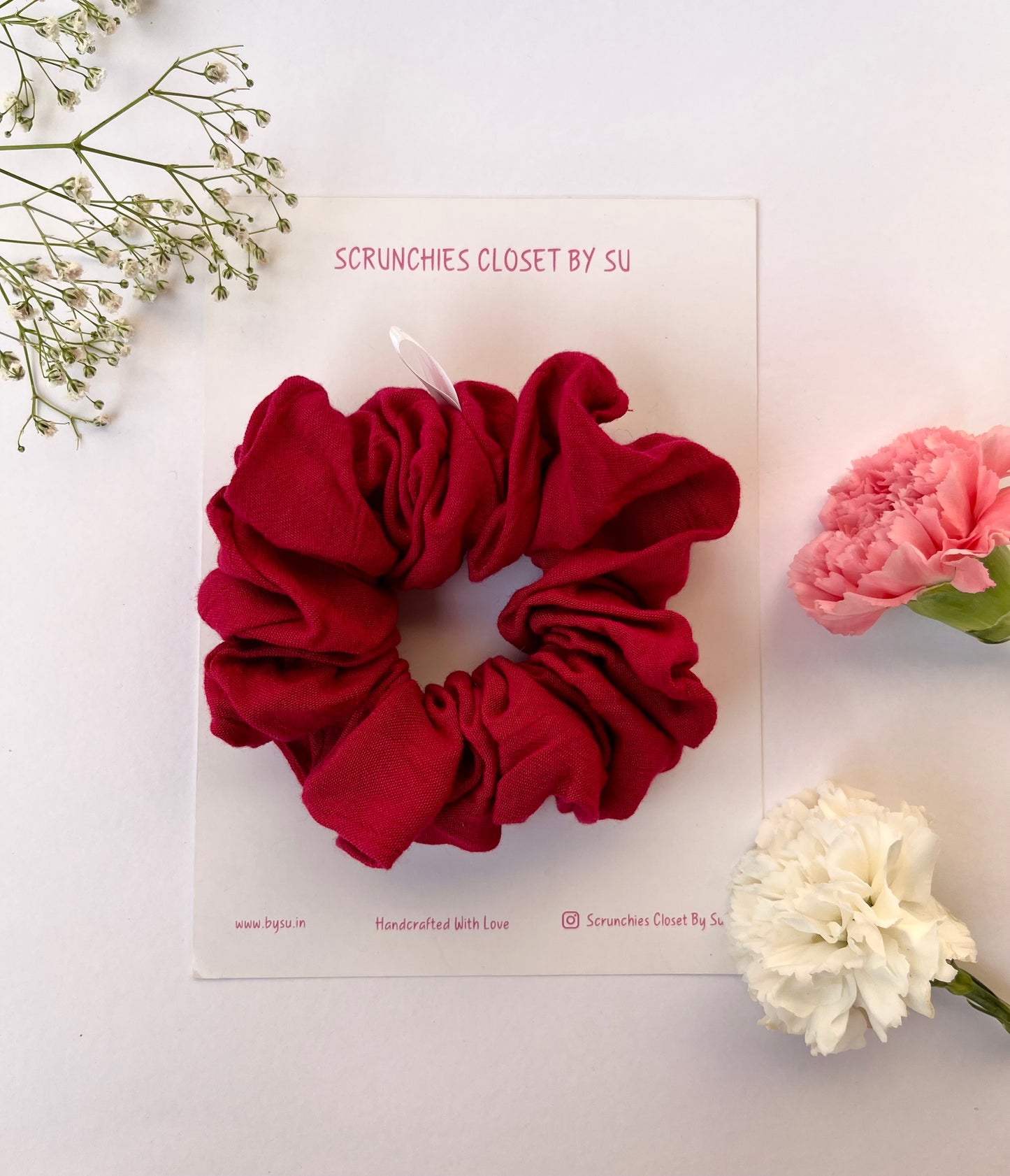 Hot Pink Cotton Scrunchie