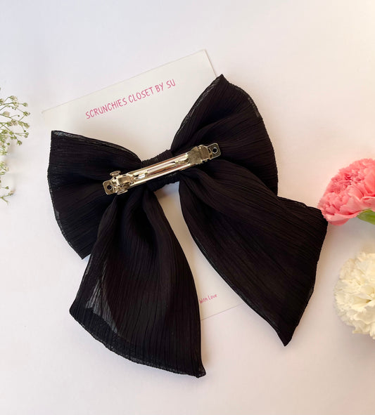 Black Georgette Tailbow