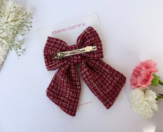 Maroon Tweed Tailbow