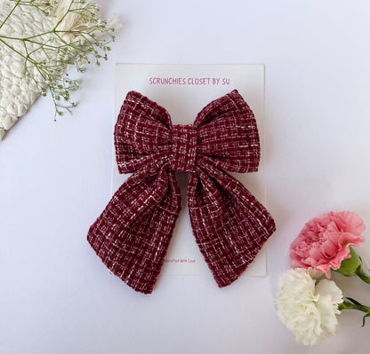 Maroon Tweed Tailbow