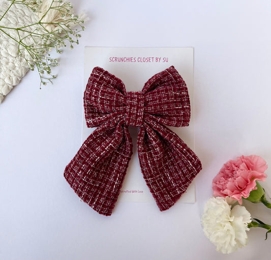 Maroon Tweed Tailbow