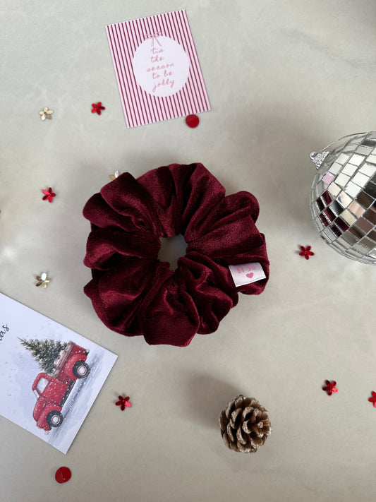 Garnet Kiss Velvet Scrunchie