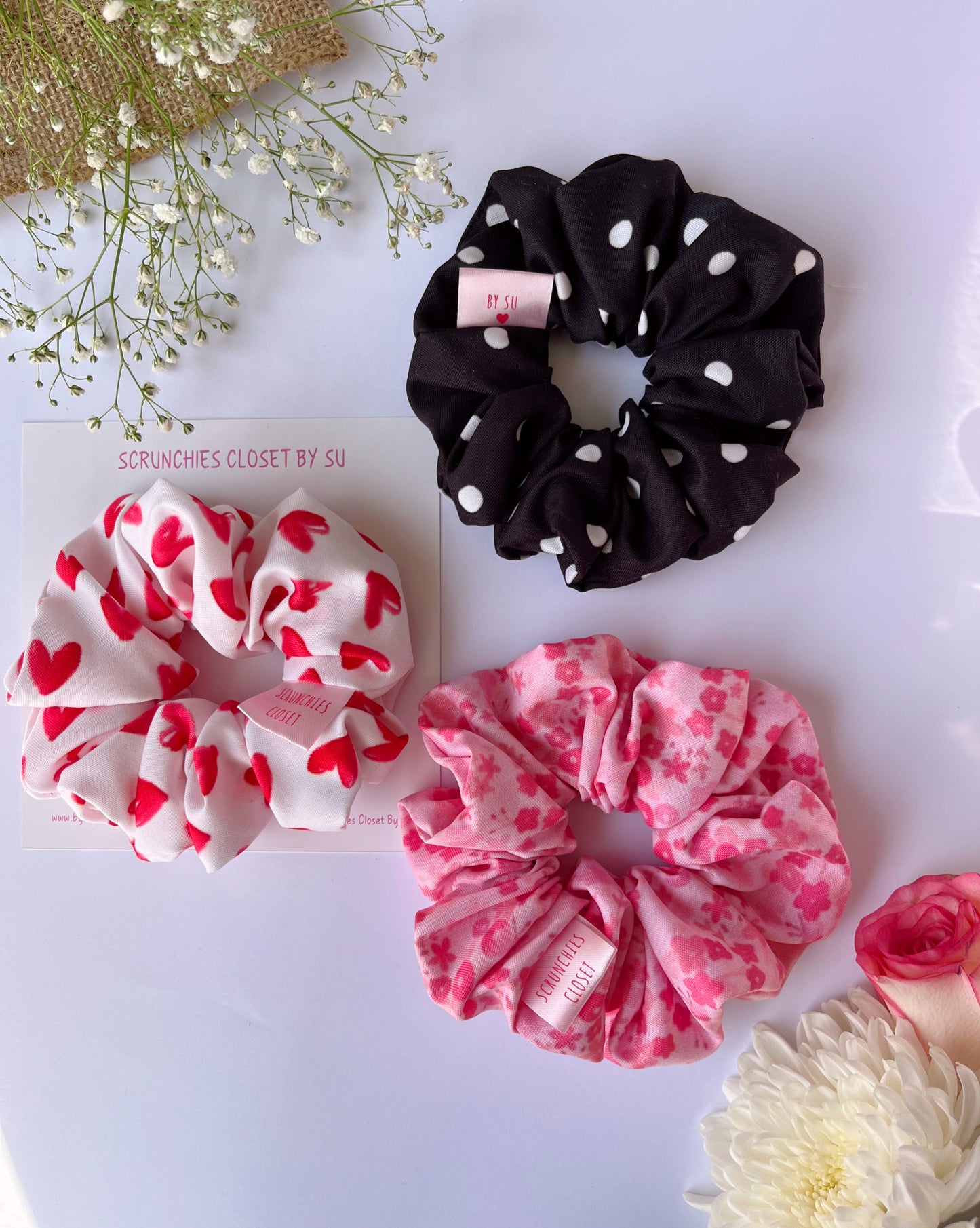 Cotton Scrunchies Pack of 3 - Blush