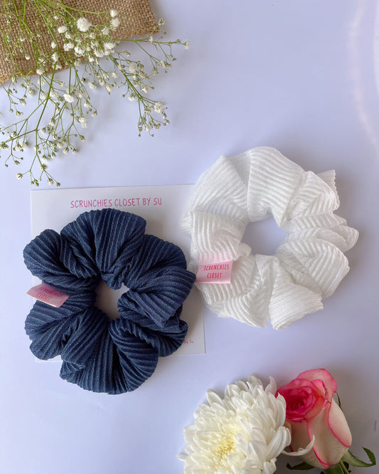 Crepe Pleated Scrunchies - Pack of 2