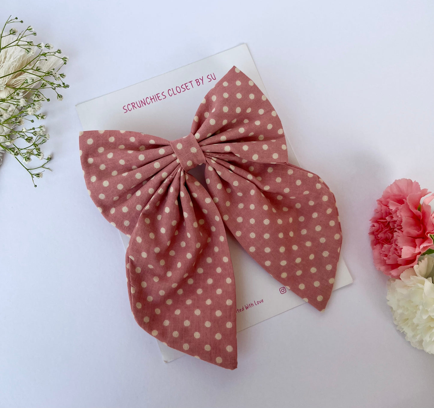 Pink Polka Tailbow