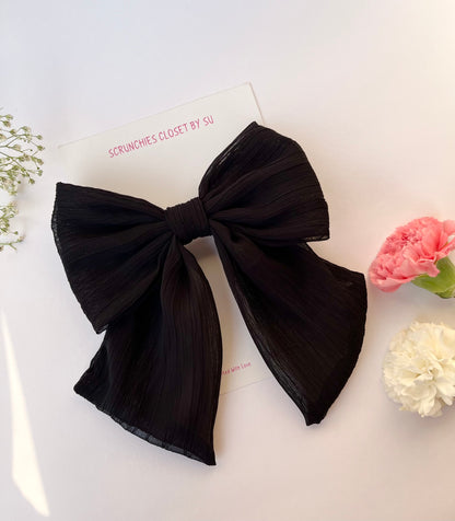 Black Georgette Tailbow