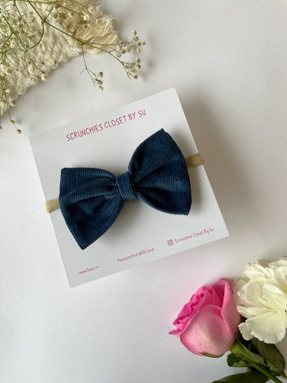 Cozy Corduroy Nylon Bow Headband