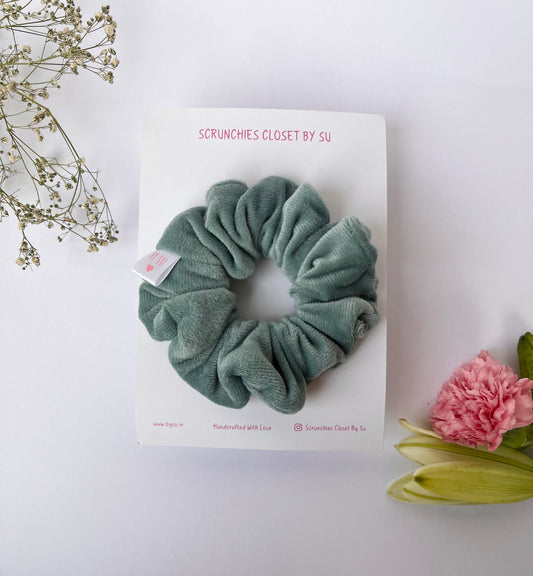 Sage Green Velvet Scrunchie