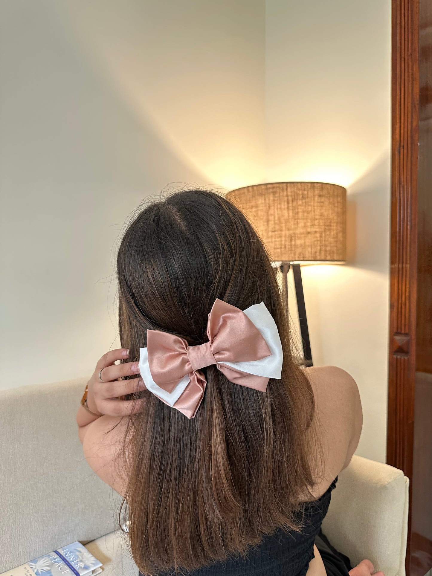 Mocha Dual Satin Hairbow