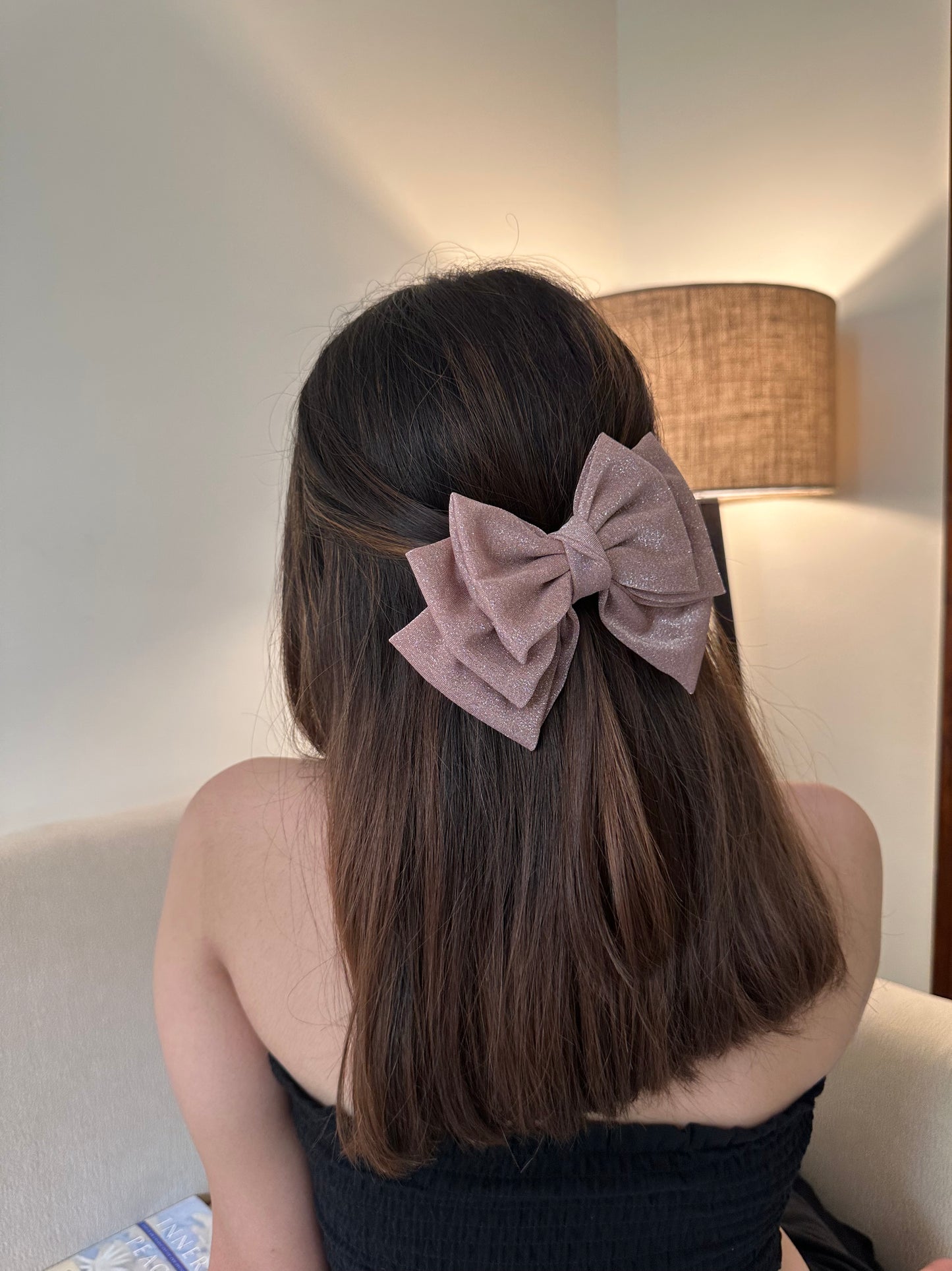 Bronze Triple Layered Glitter Bow