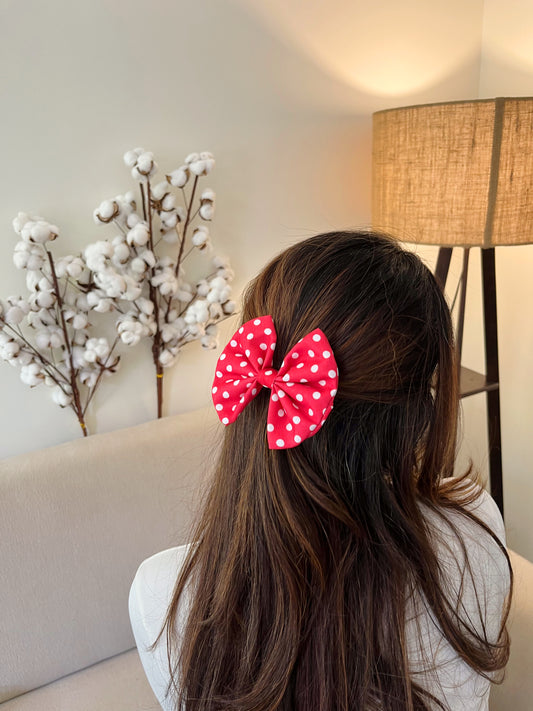 Red Polka Dot Classic Bow