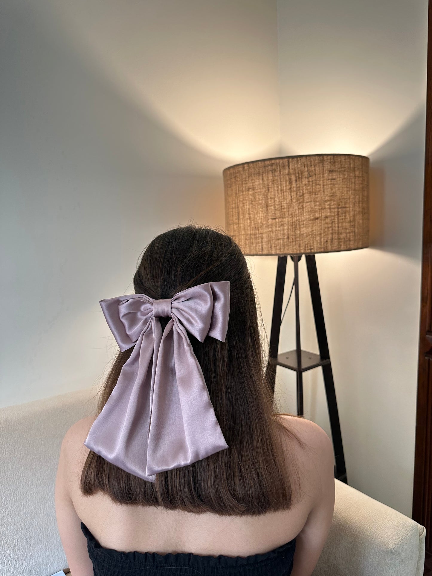 Mauve Luxe Satin Tailbow