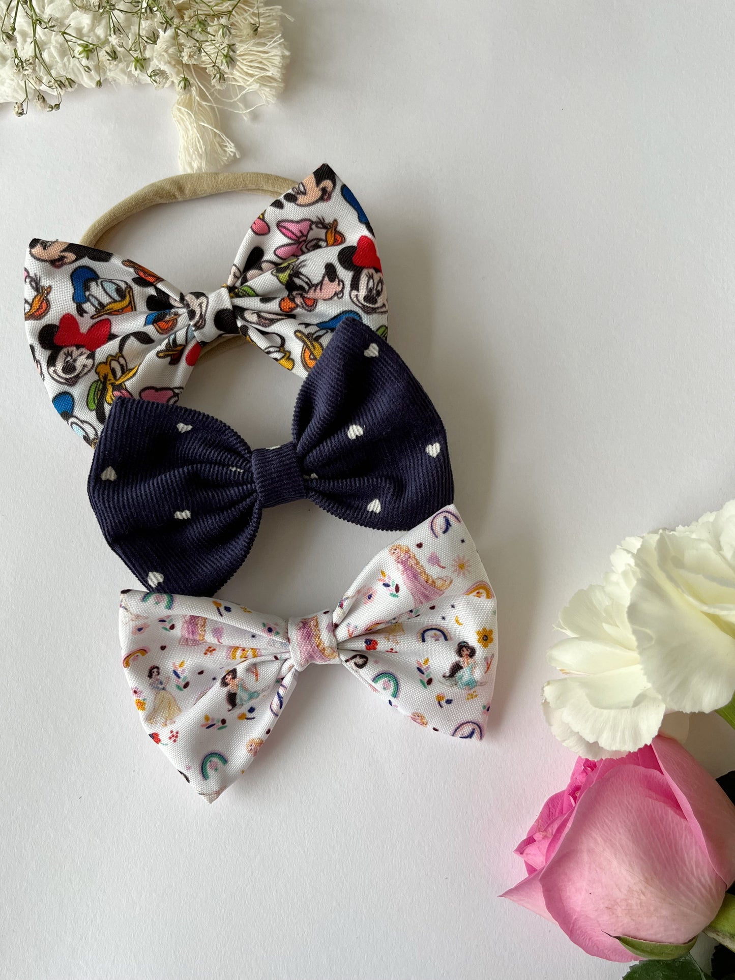 Disney Kids Nylon Bow Headbands Combo