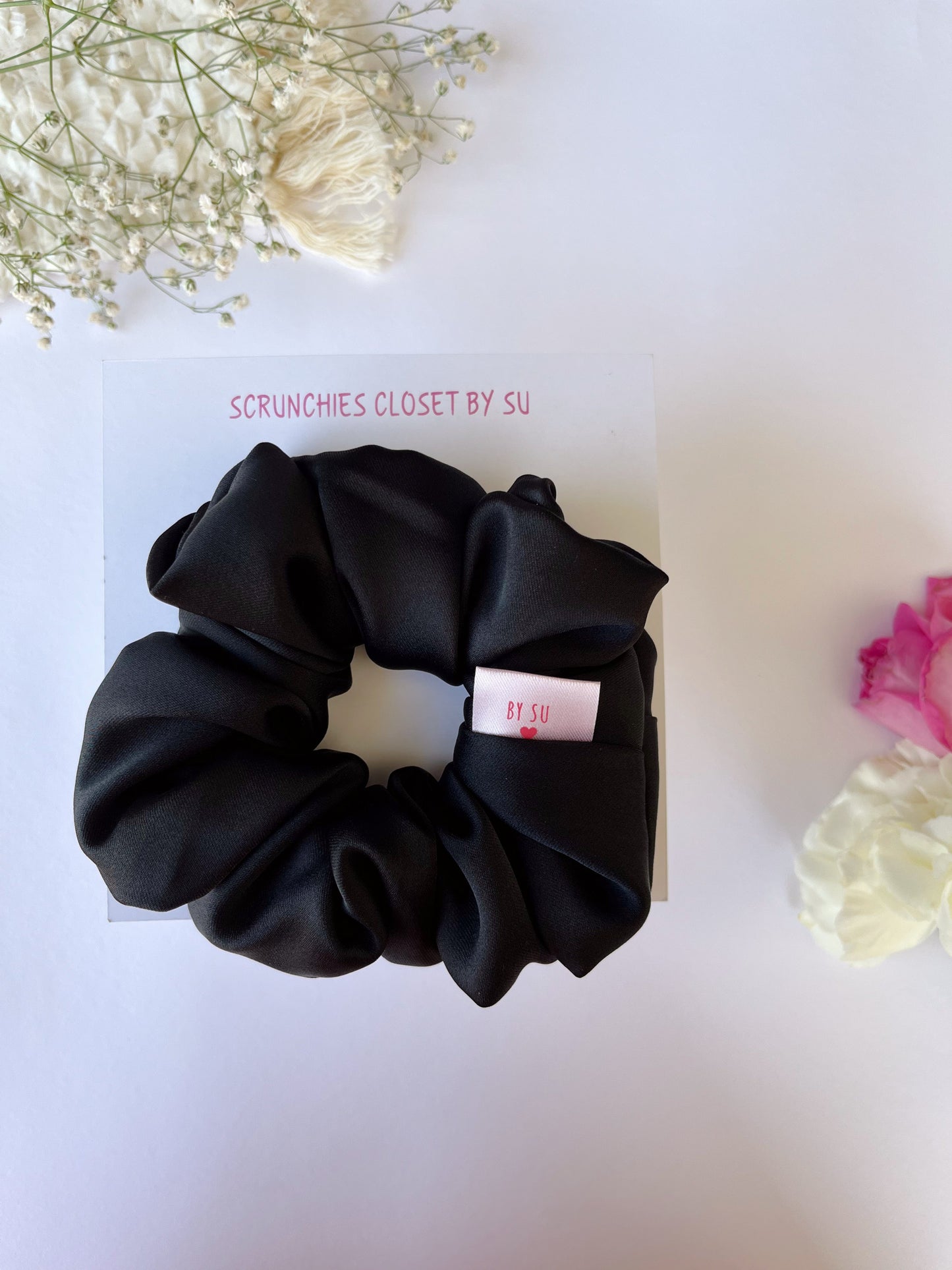 Black Satin Scrunchie