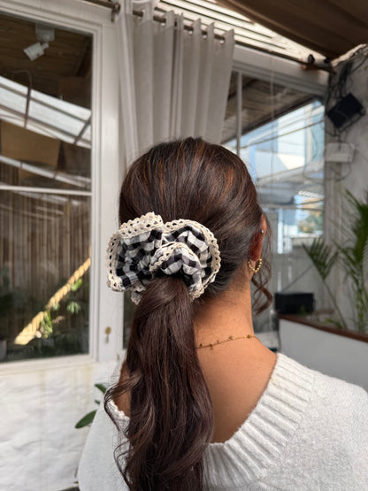 Black Vintage Lace Scrunchie