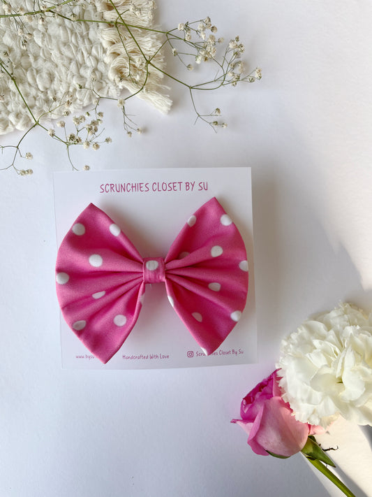 Pink Polka Dot Classic Hairbow