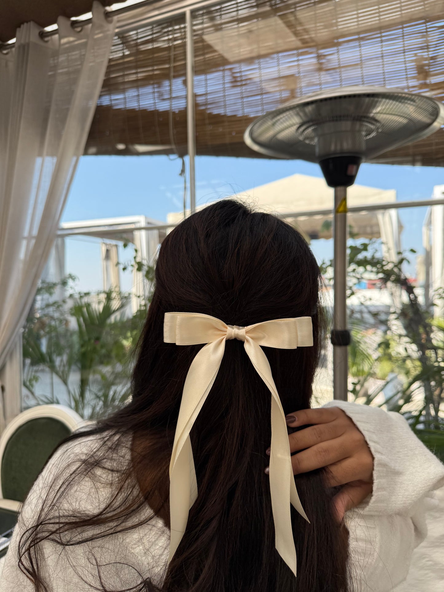 Moonlit Ivory Ribbon Bow