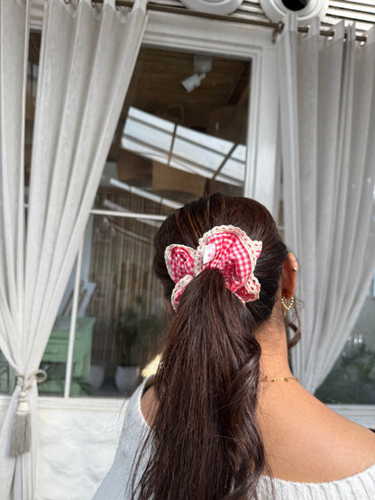 Barbie Pink Vintage Lace Scrunchie