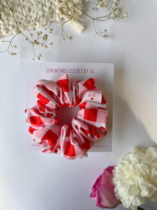 Heart Gingham Scrunchie