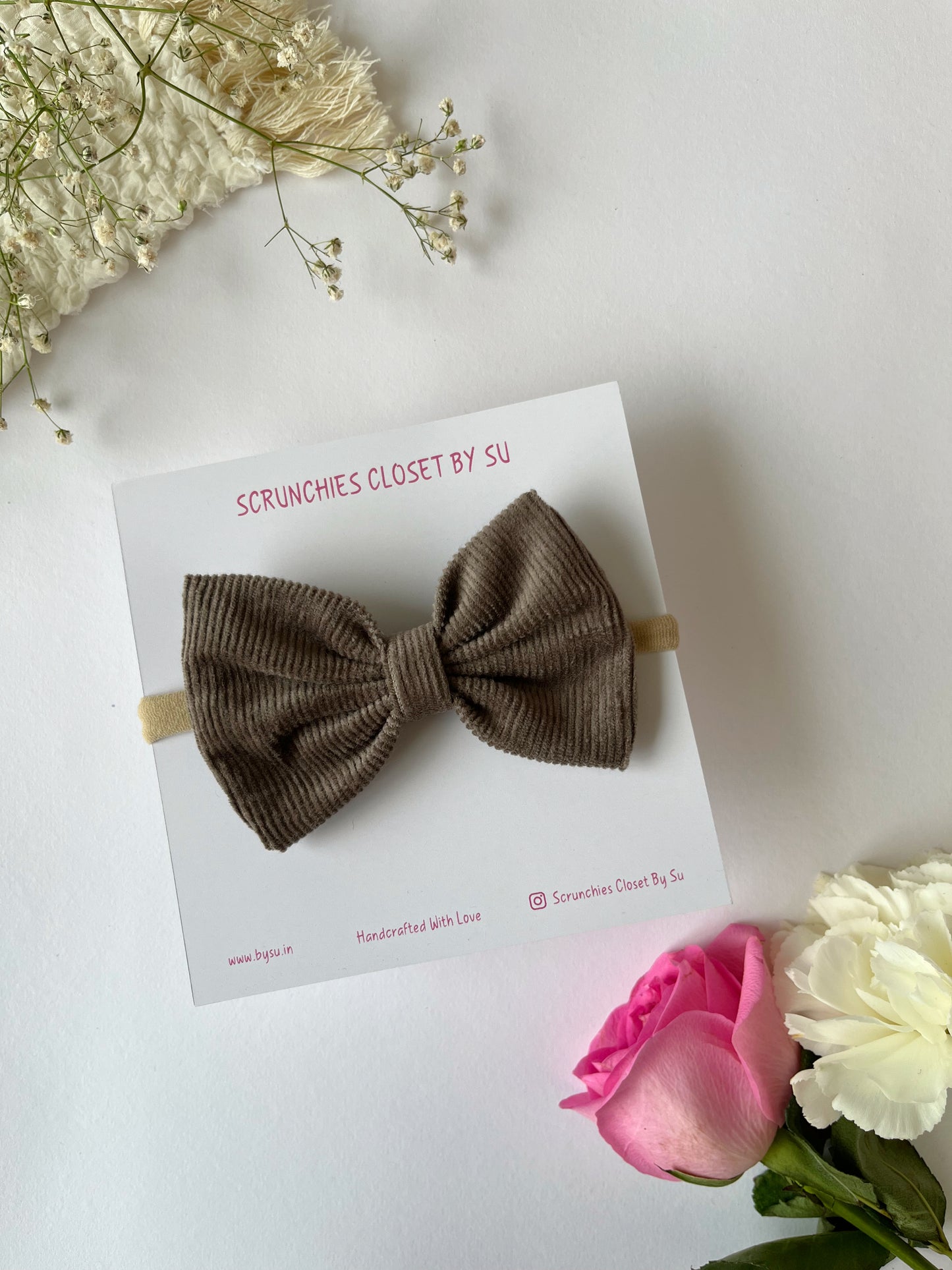 Cozy Corduroy Nylon Bow Headband