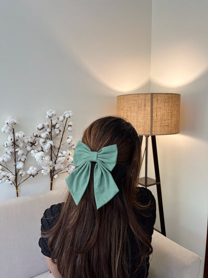 Olive Denim Tailbow