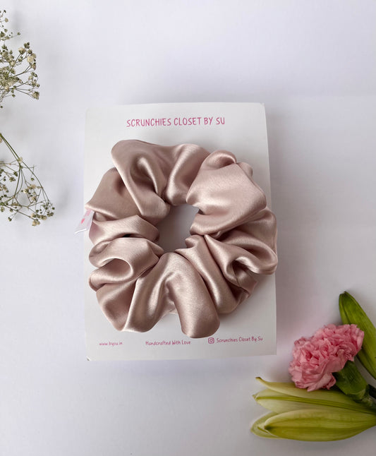 Champagne Satin Scrunchie